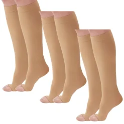AW 322 Anti-Embolism Open Toe Knee High Stockings 18 mmHg (3 Pack)
