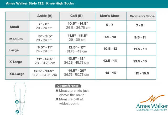 AW 122 Coolmax Knee High Socks 15-20 mmHg (3 Pack)