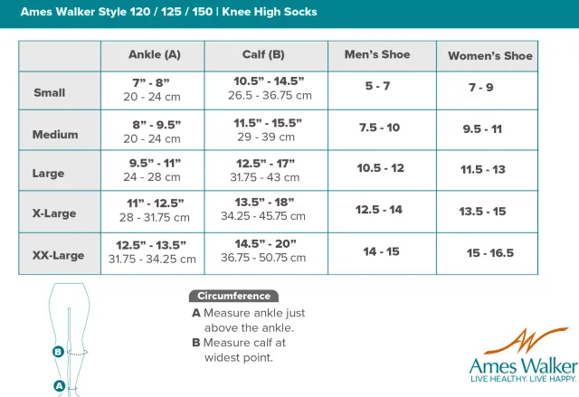 AW 120 / 125 /150 Coolmax Knee High Socks 20-30 mmHg (Variety 3 Pack)