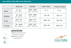 AW 180 E-Z Walker Plus Diabetic Knee Highs Socks for Sensitive Feet 8-15 mmHg