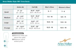 AW 195 E-Z Walker Sport Crew Socks 8-15 mmHg
