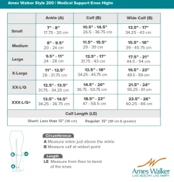 AW 200 Medical Support Knee Highs 20-30 mmHg