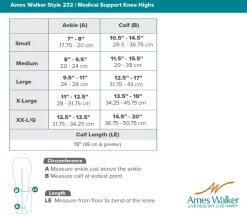 AW 232 Medical Support Knee High w/Zipper 20-30 mmHg