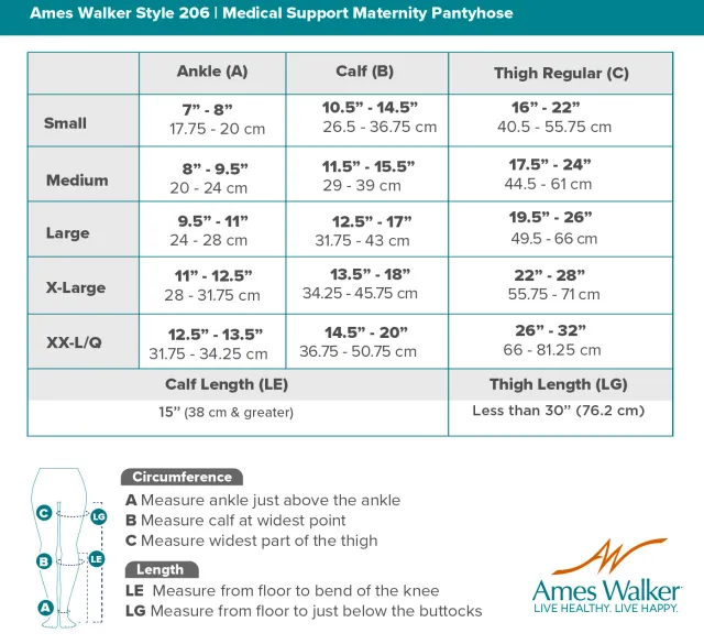 AW 206 Medical Support Maternity Pantyhose 20-30 mmHg