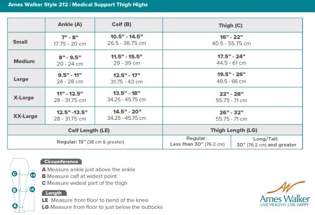 AW 212 Medical Support Open Toe Thigh Highs w/Dot Band 20-30 mmHg