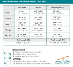AW 205 Medical Support Thigh Highs w/Dot Band 20-30 mmHg