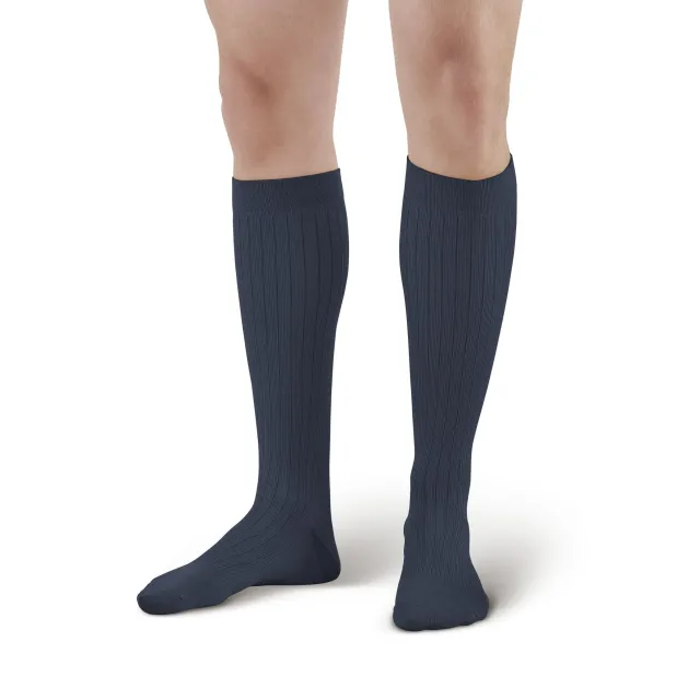 AW 128 Men's Microfiber/Cotton Knee High Dress Socks 20-30 mmHg