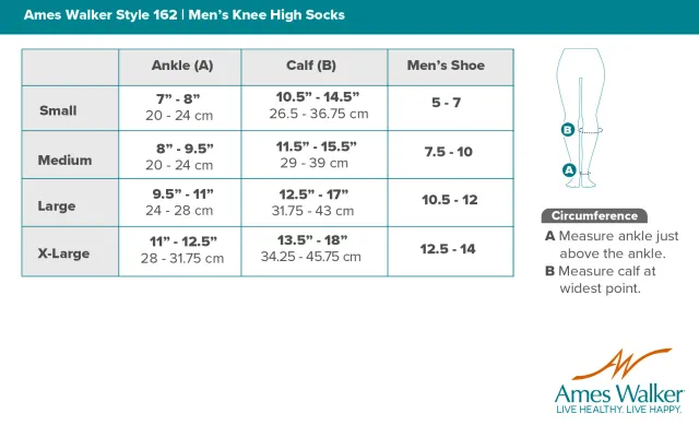 AW 162 Men's Wool Knee High Dress Socks 20-30 mmHg