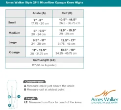 AW 211 Microfiber Opaque Knee Highs 20-30 mmHg