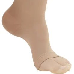 AW 265 Microfiber Opaque Open Toe Thigh Highs w/Dot Band 20-30 mmHg