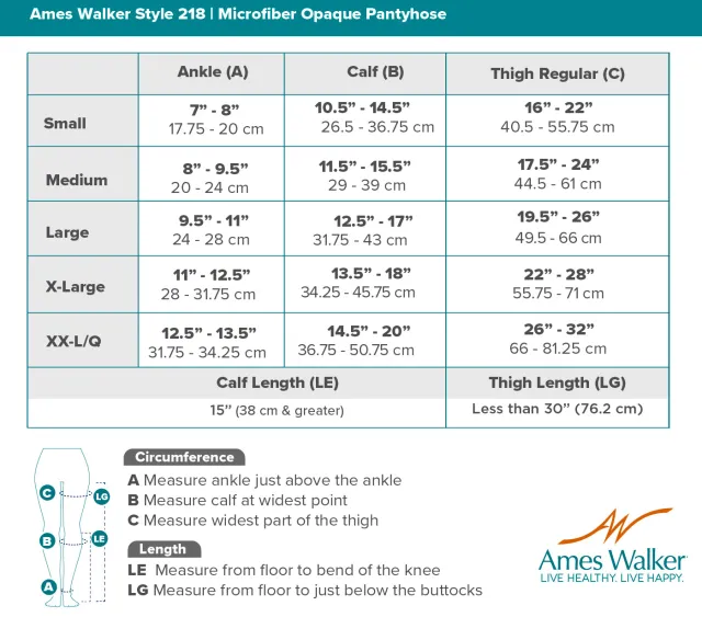AW 218 Microfiber Opaque Pantyhose 20-30 mmHg
