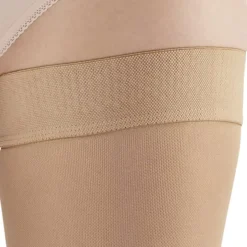 AW 257 Microfiber Opaque Thigh High w/Dot Silicone Band 15-20 mmHg