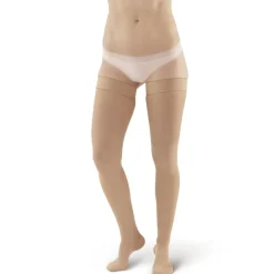 AW 257 Microfiber Opaque Thigh High w/Dot Silicone Band 15-20 mmHg