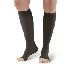 AW 291OT Luxury Opaque Open Toe Knee Highs 20-30 mmHg