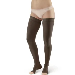 AW 392OT Luxury Opaque Open Toe Thigh Highs w/Dot Band 30-40 mmHg (Sale)
