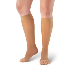 AW 76OT Soft Sheer Open Toe Knee Highs 8-15 mmHg