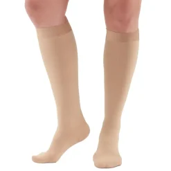 AW 291SB Luxury Opaque Closed Toe Knee High w/Silicone Band