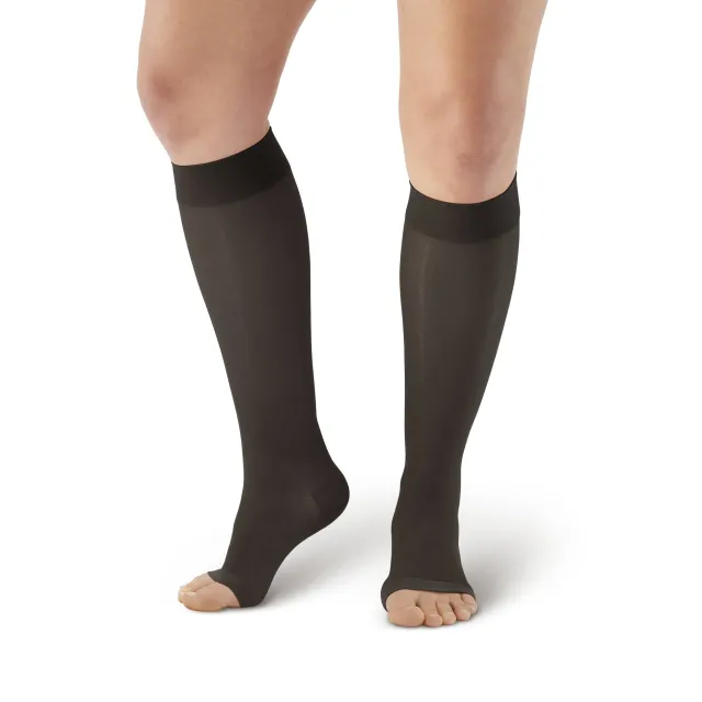 AW 41 Sheer Support Open Toe Knee Highs 15-20 mmHg