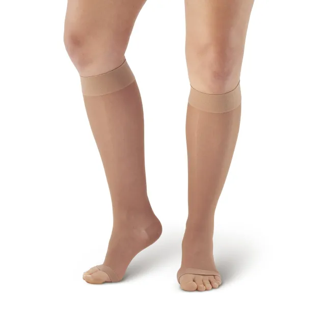 AW 41 Sheer Support Open Toe Knee Highs 15-20 mmHg
