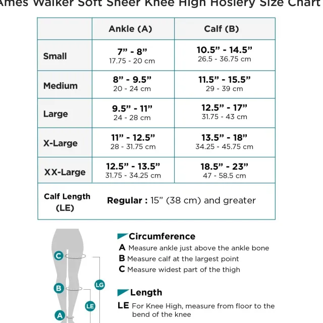 AW 76 Soft Sheer Knee Highs 8-15 mmHg