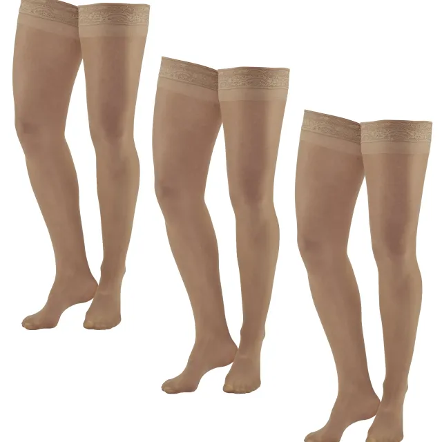 AW 74 Soft Sheer Thigh Highs w/Band 8-15 mmHg (3 Pack)