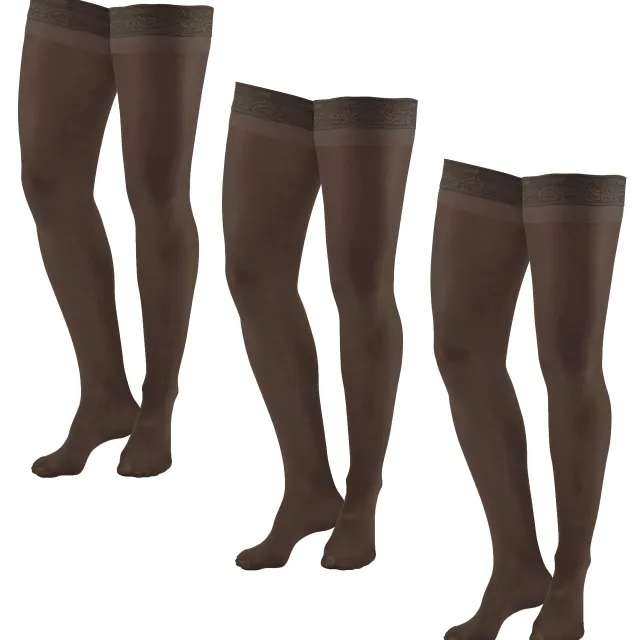 AW 74 Soft Sheer Thigh Highs w/Band 8-15 mmHg (3 Pack)