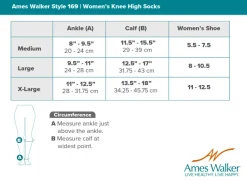 AW 169 Women's Cotton Travel Knee High Socks 15-20 mmHg