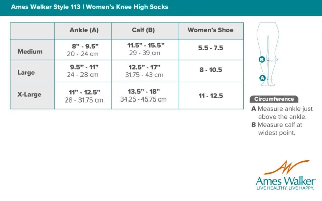 AW 113 Women's Cotton Trouser Knee High Socks 15-20 mmHg