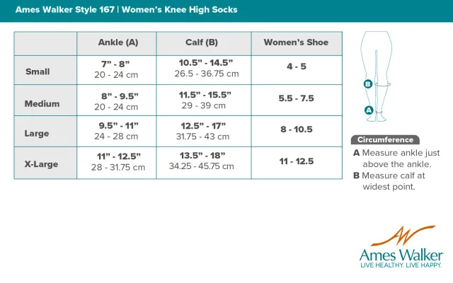 AW 167 Women's Travel Knee High Socks 15-20 mmHg (Sale)