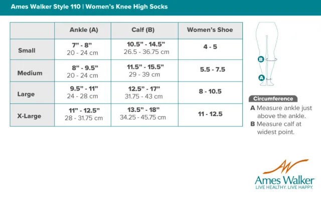 AW 110 Women's Trouser Knee High Socks 15-20 mmHg