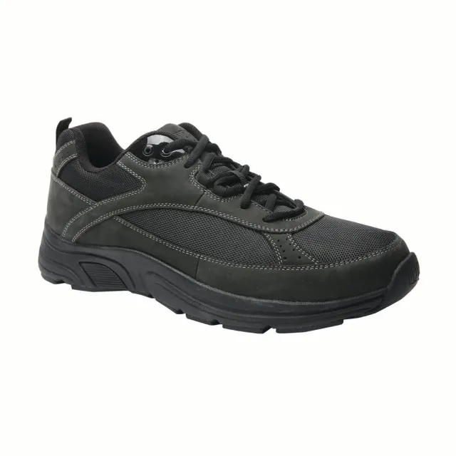 Drew Men's Athletic Aaron Shoes Black Leather/Nylon Mesh