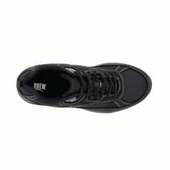 Drew Men's Athletic Aaron Shoes Black Leather/Nylon Mesh