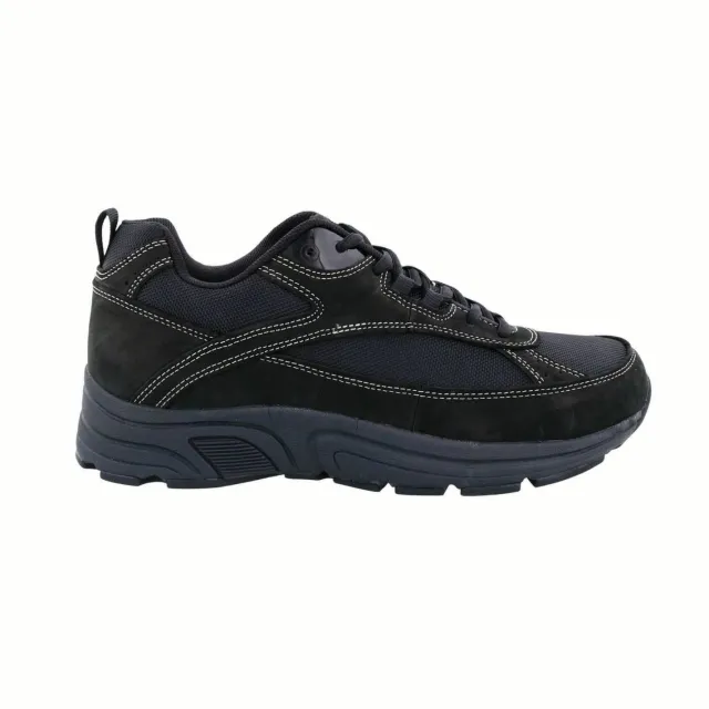 Drew Men's Athletic Aaron Shoes Black Leather/Nylon Mesh