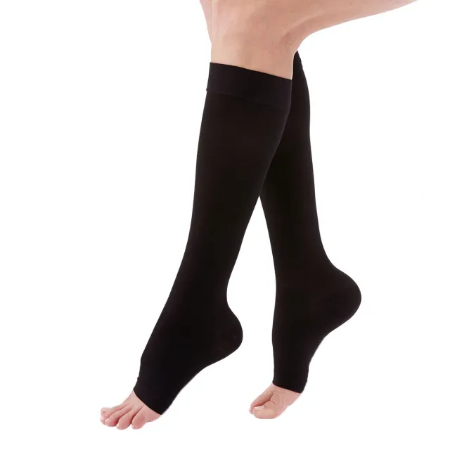 Duomed Advantage Soft Opaque Open Toe Knee Highs 30-40 mmHg