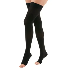 Duomed Advantage Soft Opaque Open Toe Thigh Highs w/Beaded Band 15-20 mmHg