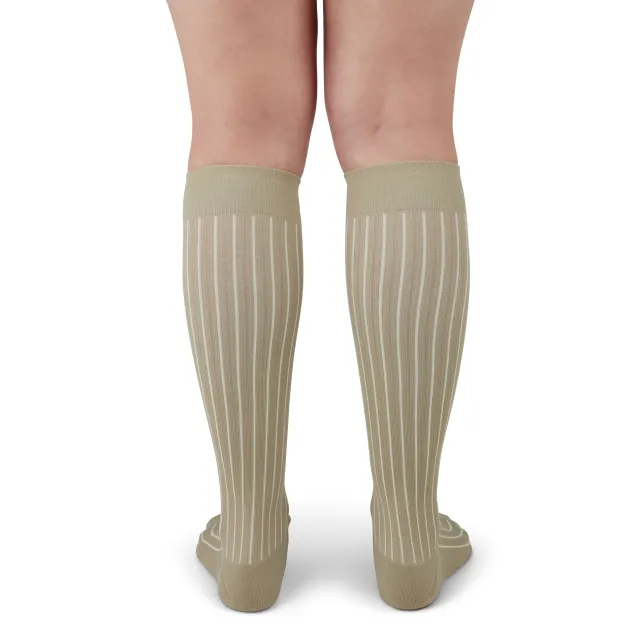 Duomed Soft Stripe Compression Knee High Sock 15-20 mmHg