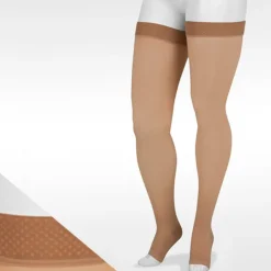Juzo 4411 Basic Open Toe Thigh Highs w/Silicone Band 20-30 mmHg