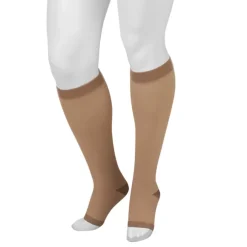 Juzo 2061 Silver Soft Open Toe Knee Highs 20-30 mmHg