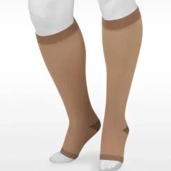Juzo 2061 Silver Soft Open Toe Knee Highs w/Silicone Band 20-30 mmHg
