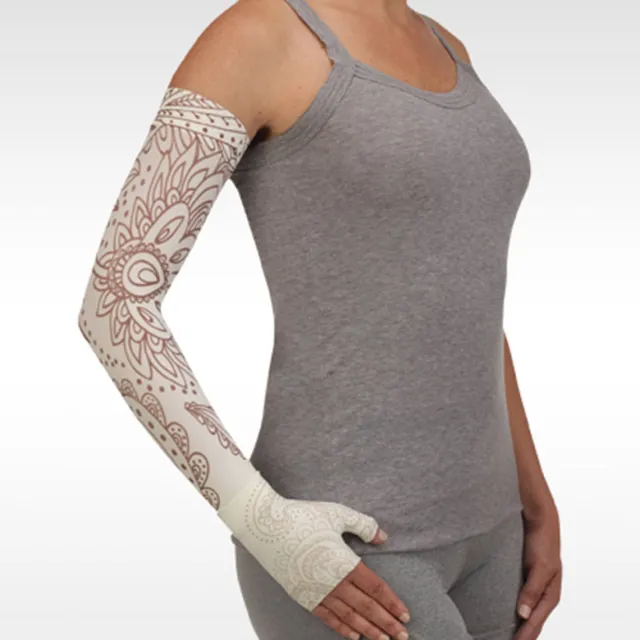 Juzo Soft 2002 Signature Collection Print Boho Chic Ivory Armsleeve 30-40 mmHg