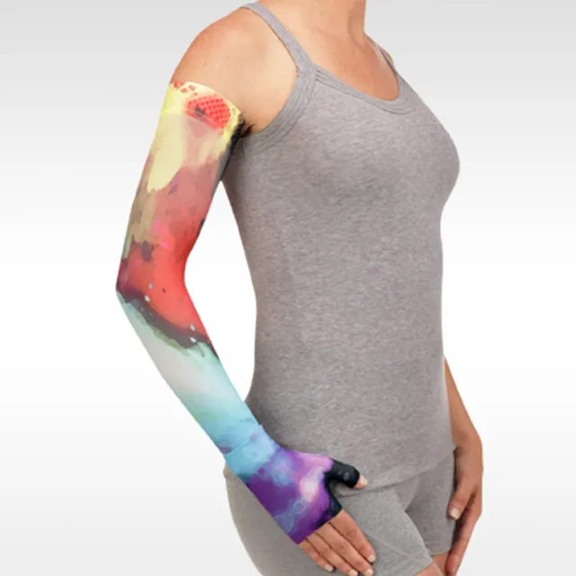 Juzo Soft 2002 Signature Collection Print Watercolor Multi Burst Armsleeve 30-40 mmHg