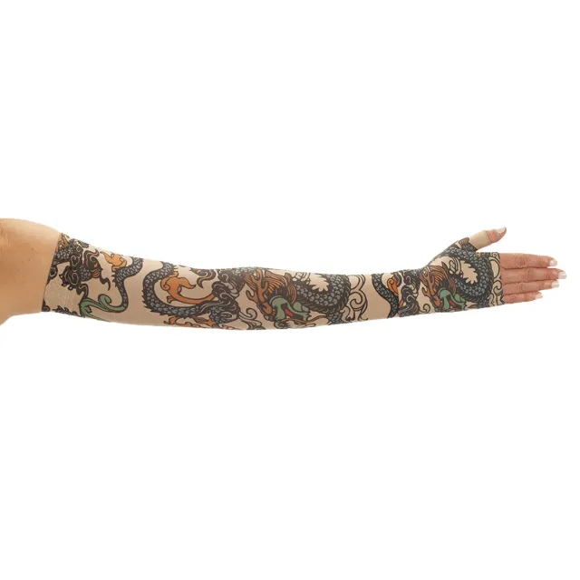 Juzo Soft 2002 Signature Collection Print Japanese Tattoo Armsleeves 30-40 mmHg