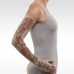 Juzo Soft 2001 Signature Collection Print Koi Flowers Tattoo Armsleeve 20-30 mmHg