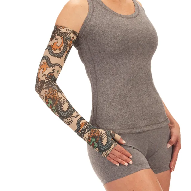 Juzo Soft 2001 Signature Collection Print Japanese Tattoo Armsleeves 20-30 mmHg
