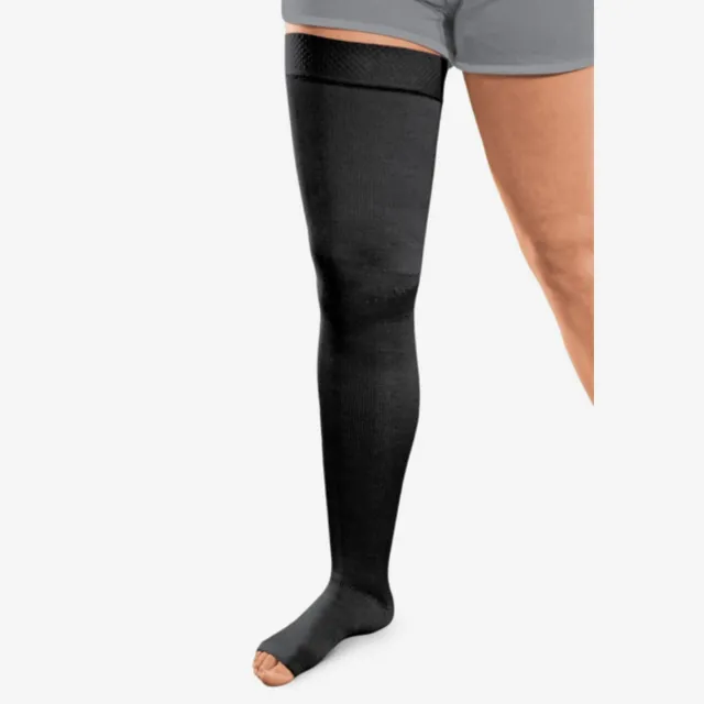 L&R Solaris ExoStrong Thigh High Open Toe w/Silicone Top - 30-40 mmHg