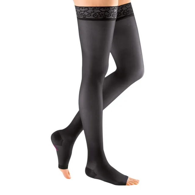 Mediven Sheer & Soft Open Toe Thigh Highs w/Lace Band 30-40 mmHg