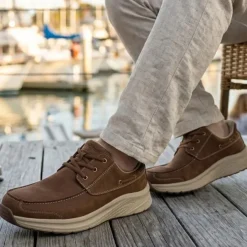 Orthofeet Commander Mens Hands Free Casual Boat Shoe