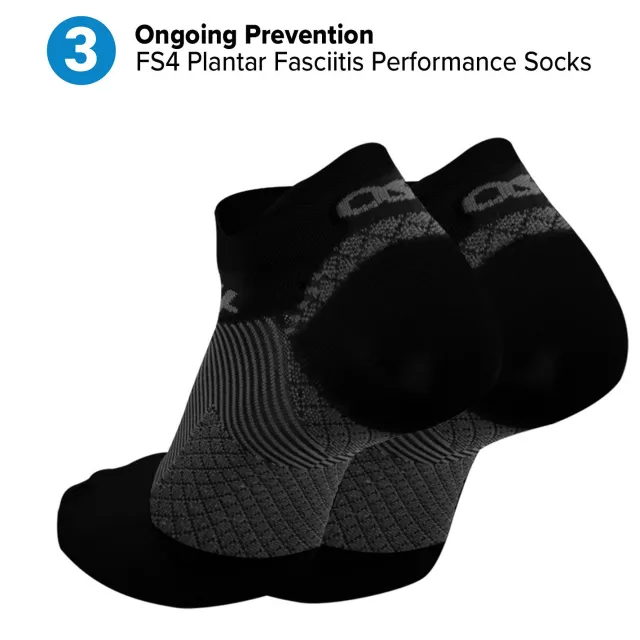 OS1st FS4 Plantar Fascitis No Show Socks - 15-20 mmHg (3 Pack)