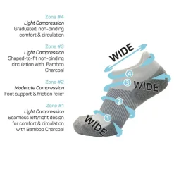 OS1st WP4+ Wellness Performance No Show Socks (Wide) (3 Pack)