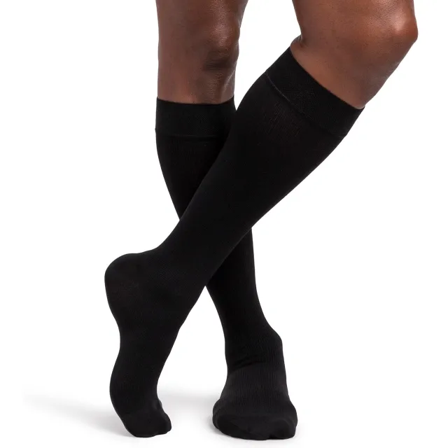 Sigvaris Dynaven 922 Access Men's Ribbed Knee Highs w/Grip Top 20-30 mmHg